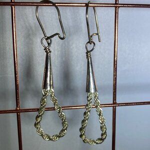 Vintage Sterling Silver French Wire Dangle Earrings EUC